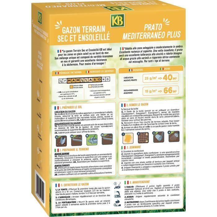 KB Semillas de Césped para Terreno Seco y Soleado 40m² - Bajo Riego, Resistente a la Sequía con Tall Fescue y Sembrador Integrado 1 KB Semillas de Césped para Terreno Seco y Soleado 40m² - Bajo Riego, Resistente a la Sequía con Tall Fescue y Sembrador Integrado 1