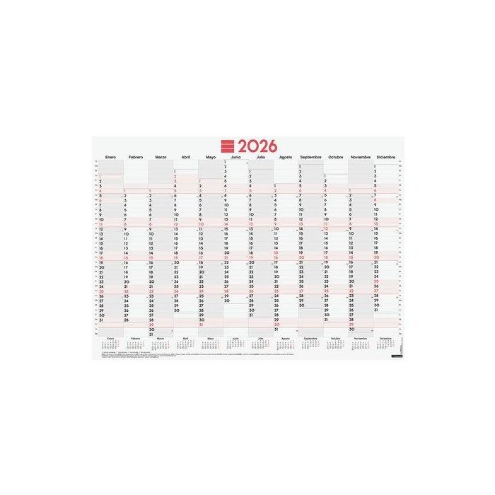 Calendario (2026) Finocam Poster Planificador Anual Mixto 680X485