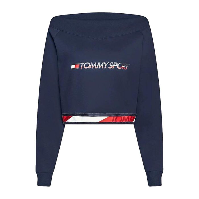 Sudadera sin Capucha Mujer Tommy Hilfiger Crop V Neck Azul oscuro 0 Sudadera sin Capucha Mujer Tommy Hilfiger Crop V Neck Azul oscuro 0