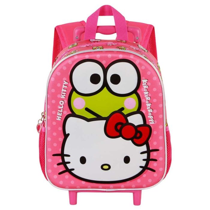 Mochila 3D con Ruedas Pequeña Funny Sanrio Hello Kitty Rosa 1