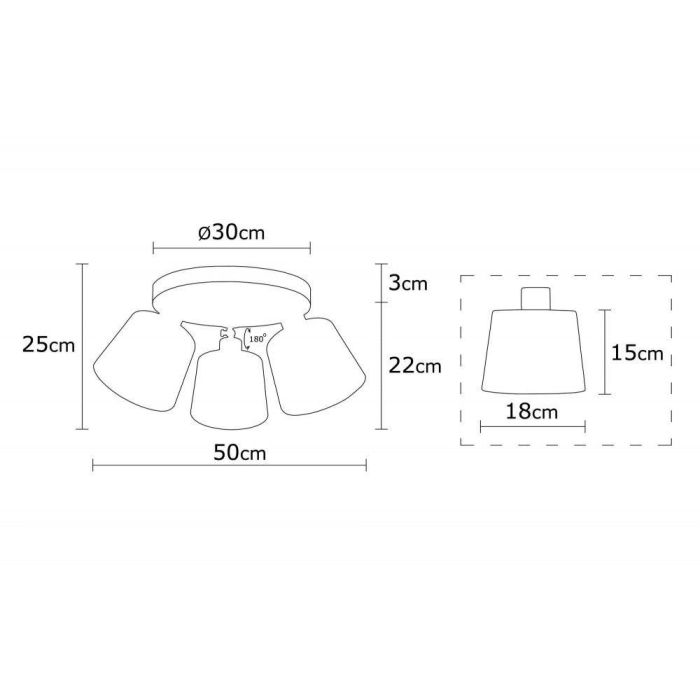 Lámpara de Techo Trenton Kemer-N-270 Plata 3xE27 Sin Bombilla [OPV-525NOR1167] 1
