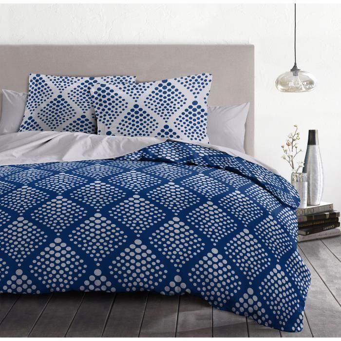 Juego nórdico 240x260 cm HOME LINGE PASSION FIBULA: Funda nórdica + 2 fundas de almohada - 100% Algodón 57 hilos - Azul 2 Juego nórdico 240x260 cm HOME LINGE PASSION FIBULA: Funda nórdica + 2 fundas de almohada - 100% Algodón 57 hilos - Azul 2
