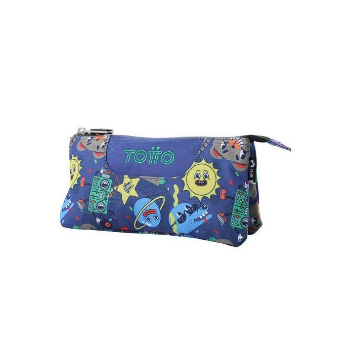 Totto Estuche 3 Compartimentos Tablero AC52ECO012-2416Z-8JZ Azul