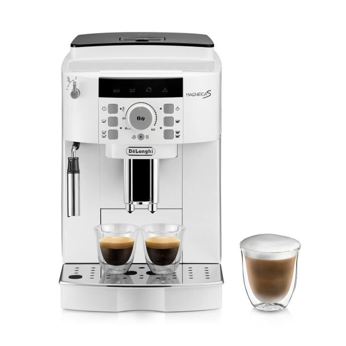 Delonghi Magnifica S ECAM22.110.W Cafetera Espresso con Molinillo de Café en Grano, 1.8L, 250g, 15 bar, 1450W, Plateada y Negra 10