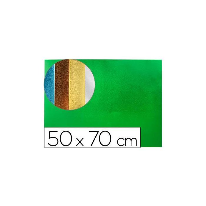 Goma Eva Liderpapel 50x70 cm Espesor 2 mm Metalizada Verde 10 unidades