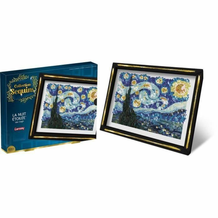 Lansay LAN3181860203446 Kit de Ocio Creativo Colección Lentejuelas La Noche Estrellada Van Gogh a partir de 14 años 1