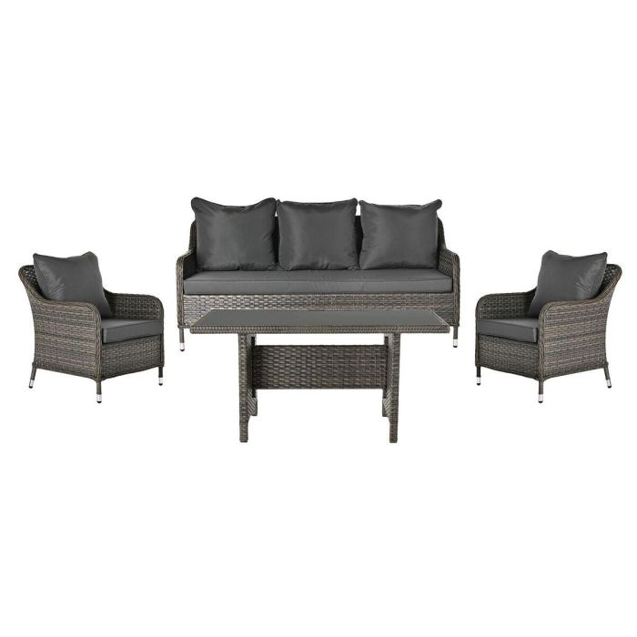 Sofa Terraza Y Jardin DKD Home Decor Marron Oscuro Gris 73 x 81 x 175 cm Set de 4