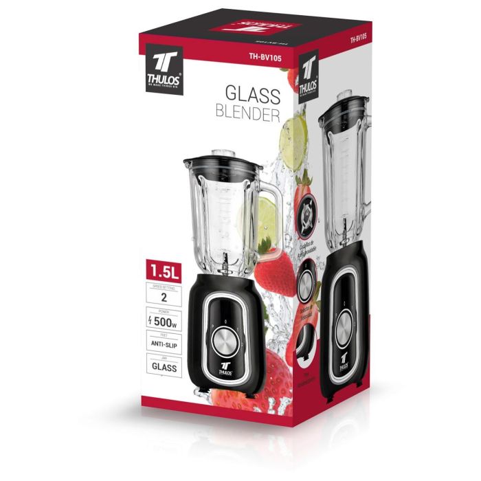 Thulos Batidora Vaso Th - Bv105 500 W 1.5 L 2 Velocidades PULSE Cristal