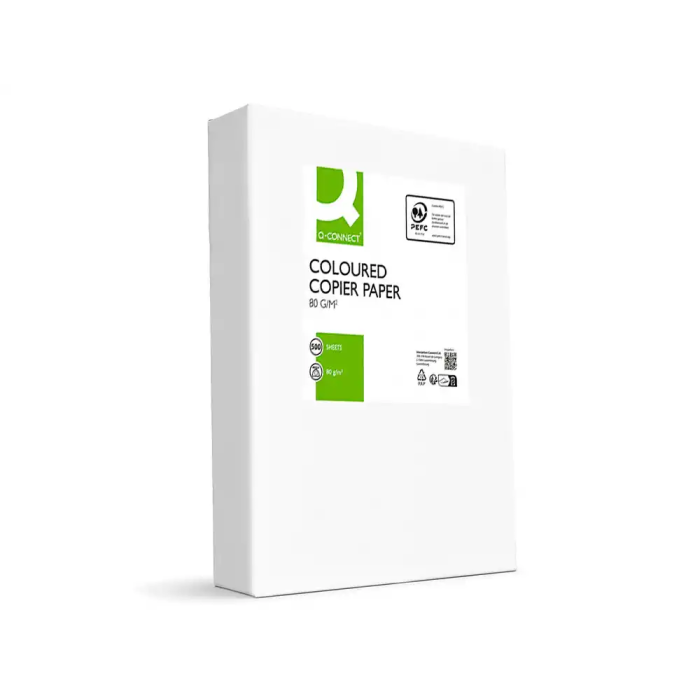Q-connect Papel Color DIN A4 80gr Verde Intenso, Paquete 500 Hojas 4