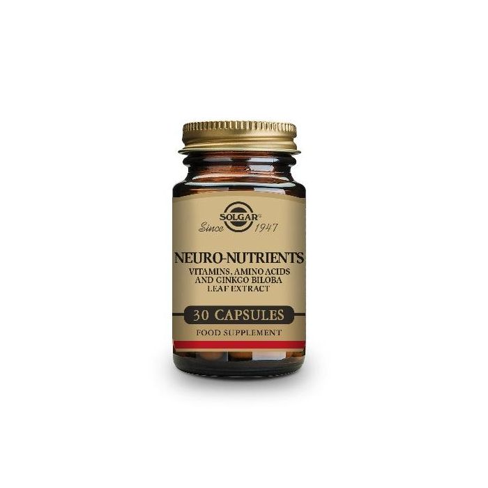 SOLGAR Neuro Nutrients 30 Vegicaps | Vitaminas, Aminoácidos y Ginkgo Biloba para Función Cerebral Normal