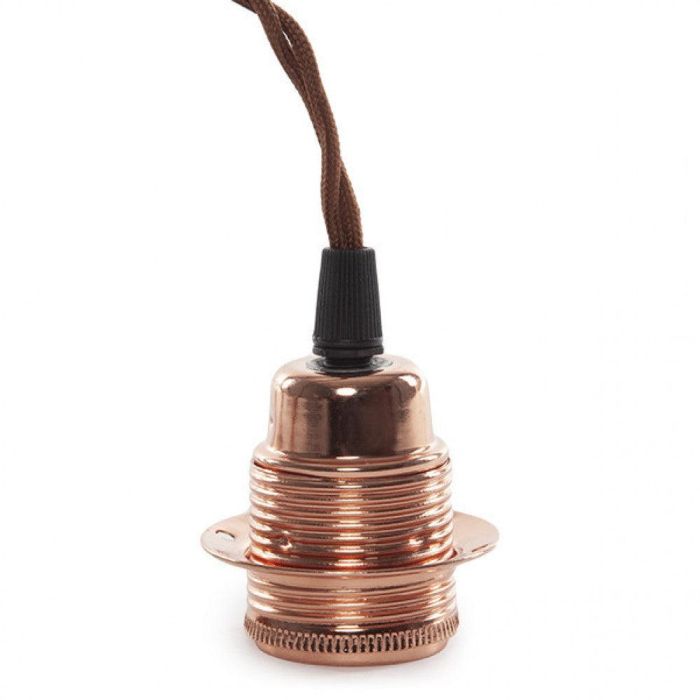 Pendel E27 Cable Trenzado 1000Mm X 0,75Mm de Tela - Rosetón [SC-MPL007] 1