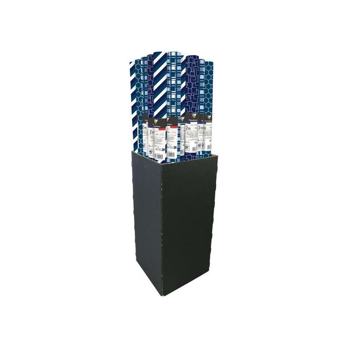 Papel De Regalo Rollo Clairefontaine 0,7X2 M (Caja De 30) 80G Excellia Todo Año Linea Azul
