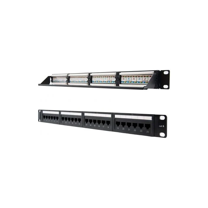 Nano Cable 10.21.3124 Patch Panel de 24 Puertos Cat.6 UTP para Rack 1U