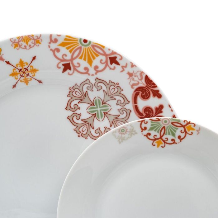 Vajilla Burdeos Mostaza Porcelana 1 cm 37 x 23 x 30 cm 18 Piezas 5