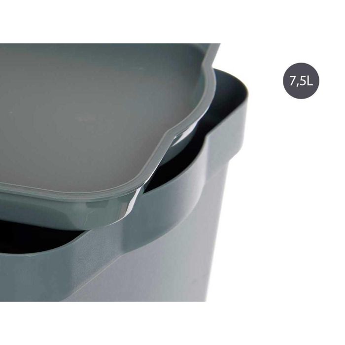 Caja de plástico con tapa Kipit 7,5L gris 21x14x32 cm (12 Unidades) 3 Caja de plástico con tapa Kipit 7,5L gris 21x14x32 cm (12 Unidades) 3
