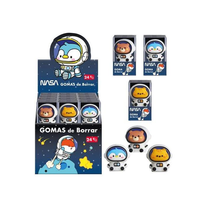 Goma De Borrar Nasa Surtido Expositor De 24 (3 Mod.)