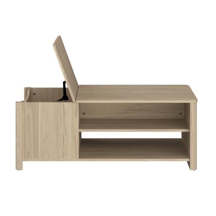 Mesa de centro rectangular BETTY - De tablero de partículas recubierto de papel - Decoración en roble - Clásico - L110 x H42 x D60 cm 1 Mesa de centro rectangular BETTY - De tablero de partículas recubierto de papel - Decoración en roble - Clásico - L110 x H42 x D60 cm 1
