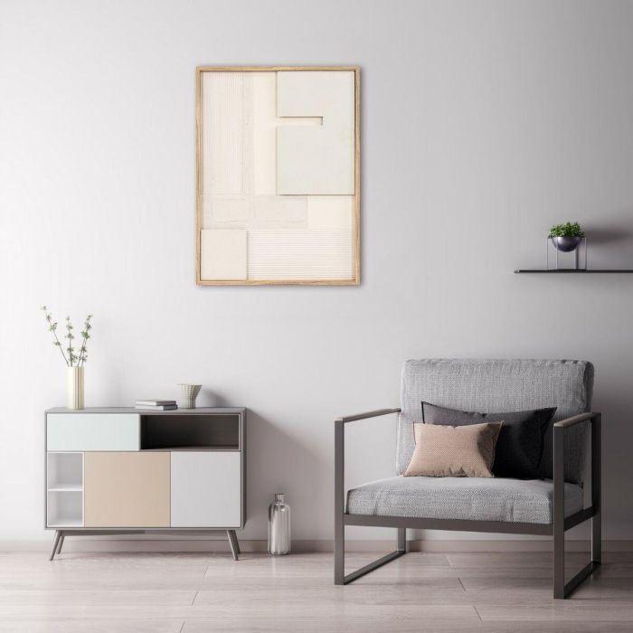 Cuadro Home ESPRIT Blanco Natural Moderno Escandinavo 75 x 3,8 x 100 cm (2 Unidades) 2