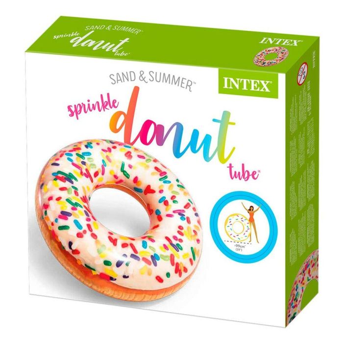 Rueda Hinchable Intex Donut Blanco 114 x 25 x 114 cm (12 Unidades) 1