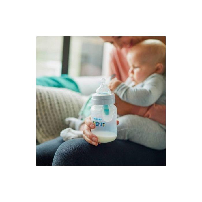 SET DE BIBERONES ANTICOLICOS PHILIPS AVENT SCD808 - SISTEMA AIRFREE - 2*BIBERON 125ML - 2*BIBERON 260ML - 1*CHUPETE ORTODONTICO 2