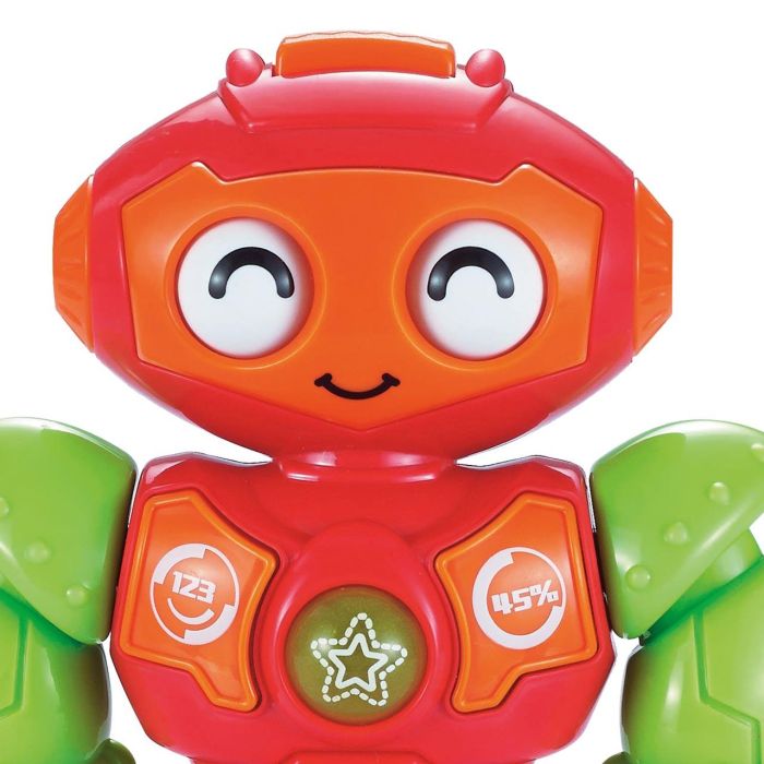 Tachan Mini Robot Interactivo para Bebés +6 meses con Luces, Sonido, Brazos y Piernas Móviles, Expresión Facial Cambiable, funciona con Pilas AA 2