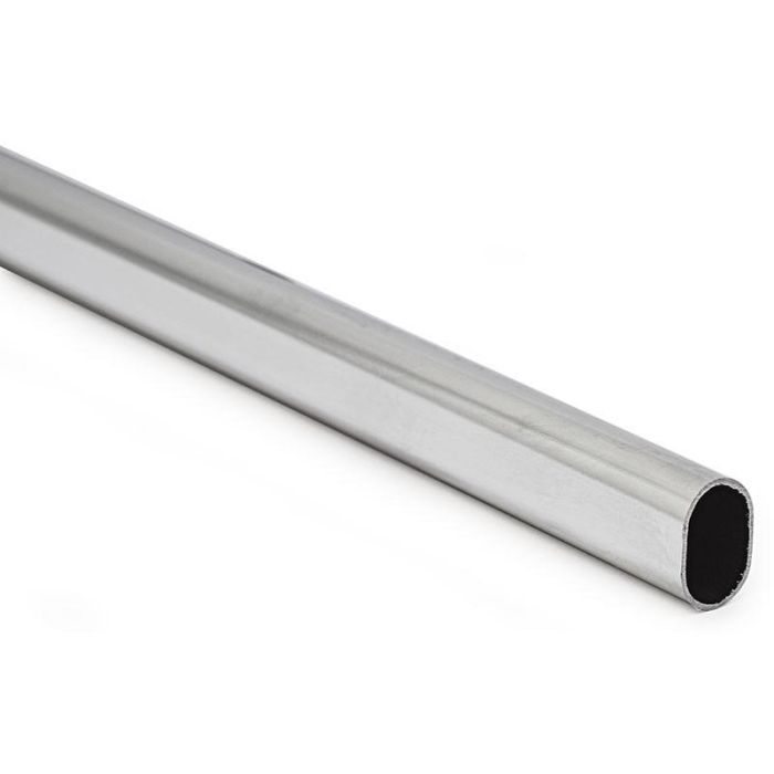 ALK Tubo Stor Ovalado Cromado para Armario, 30x15mm, 3 Metros, Grosor 0.8 mm - Pack 2 Unidades, Deslizamiento Suave para Ropa ALK Tubo Stor Ovalado Cromado para Armario, 30x15mm, 3 Metros, Grosor 0.8 mm - Pack 2 Unidades, Deslizamiento Suave para Ropa