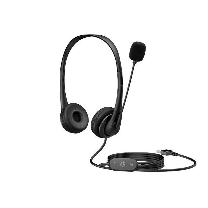 HP 428H5AA - Auriculares Estéreo G2 USB-A con Micrófono, Cancelación Ruido, Control Cable, Negros para PC, Mac y Chromebook. 1 HP 428H5AA - Auriculares Estéreo G2 USB-A con Micrófono, Cancelación Ruido, Control Cable, Negros para PC, Mac y Chromebook. 1