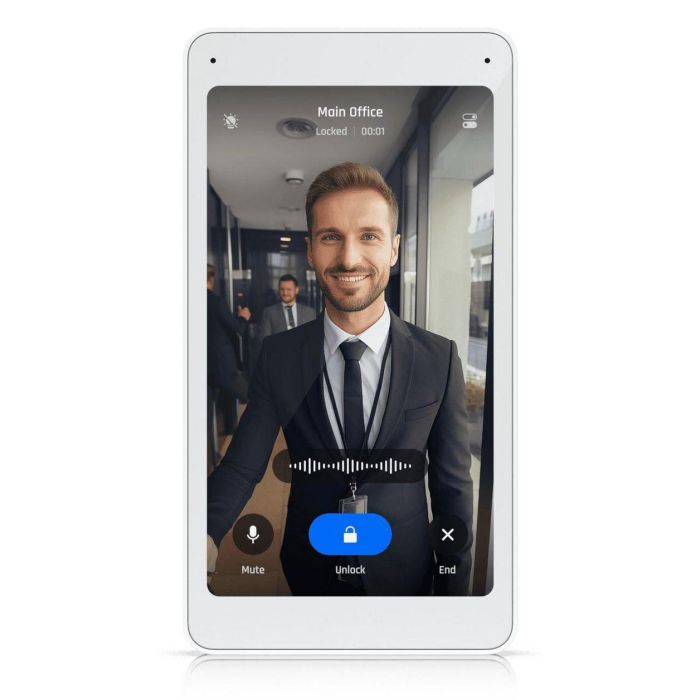 Ubiquiti Pantalla Táctil PoE 5" para Intercomunicador y Control de Acceso, Gestión de Visitas, Montaje Interior 720x1280p 1