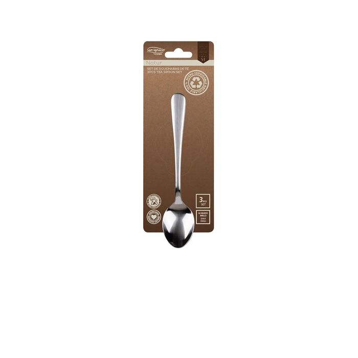San Ignacio Set 3 cucharas de acero inoxidable reciclado acabado brillo Natur Sg-7768 1 San Ignacio Set 3 cucharas de acero inoxidable reciclado acabado brillo Natur Sg-7768 1