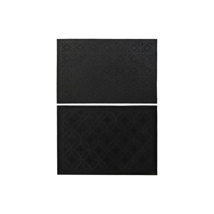 Felpudo Terraza Y Jardin DKD Home Decor Negro 40 x 0.3 x 60 cm (2 Unidades) Felpudo Terraza Y Jardin DKD Home Decor Negro 40 x 0.3 x 60 cm (2 Unidades)