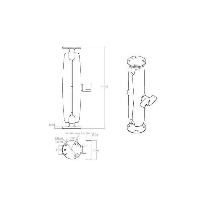 RAM Mounts RAM Soporte Doble con Dos Placas Redondas para Dispositivos 1