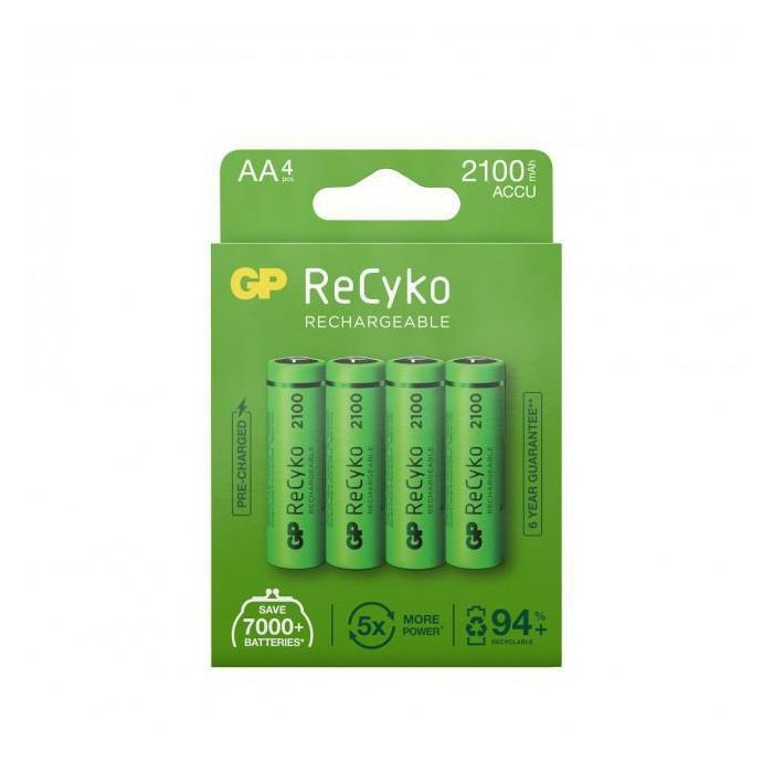 GP ReCyko NiMH Battery, AA, 2100mAh, 4-p GP ReCyko NiMH Battery, AA, 2100mAh, 4-p