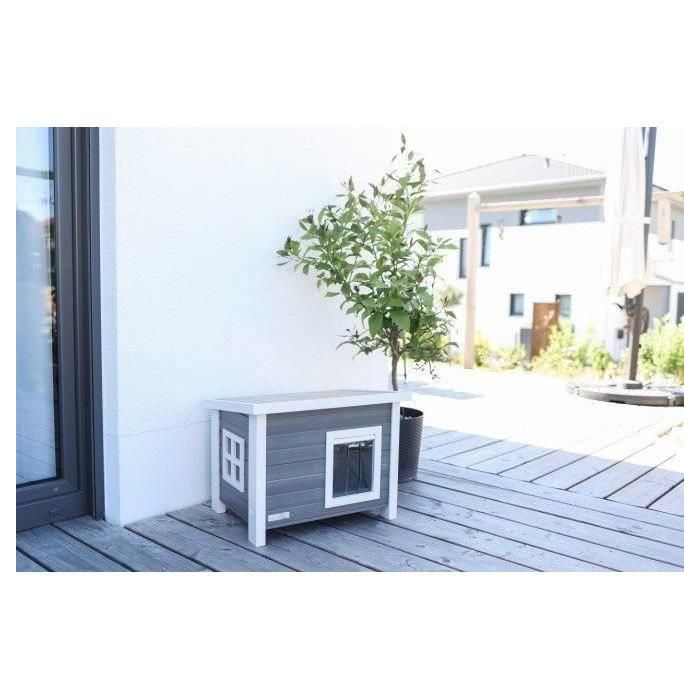 Casa para gatos - KERBL - ECO Eli - Gris / Blanco - 57 x 45 x 43 cm 3