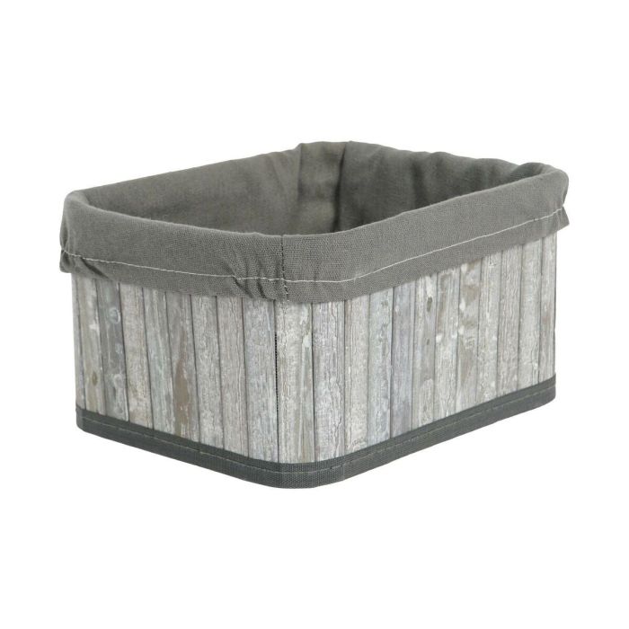 Juego de Cestas DKD Home Decor Blanco Gris Bambú Madera MDF 51 x 35 x 33 cm 2