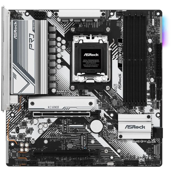 ASRock B650M Pro RS Placa Base AM5 mATX HDMI/DP DDR5 para PC Gaming y Profesional 1