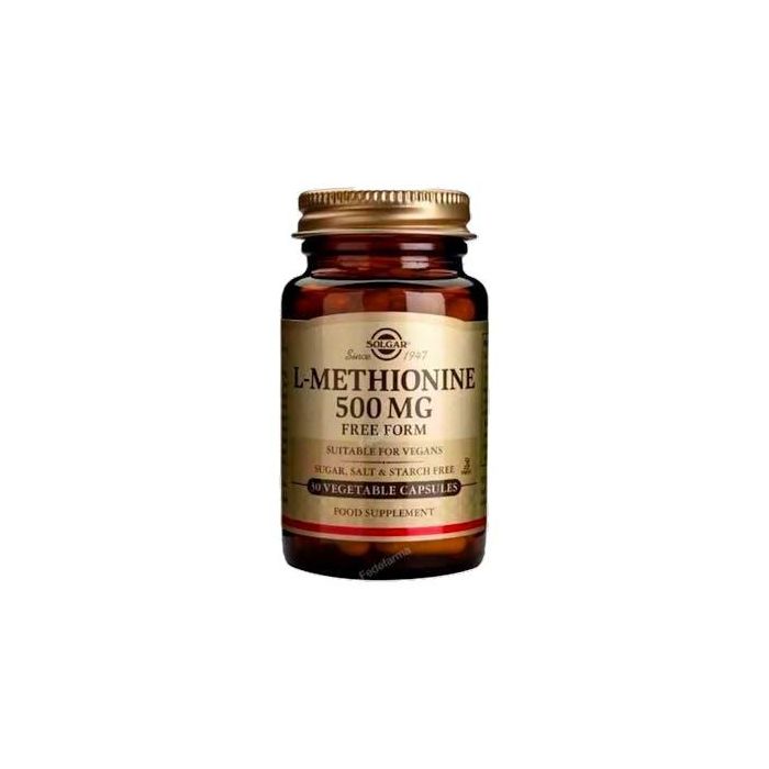 SOLGAR L-Metionina 500 mg, 30 Cápsulas Veganas para Piel, Pelo y Uñas