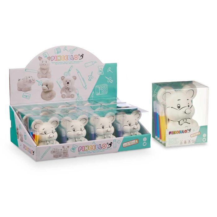 Hucha Raton Ceramica Con 4 Rotuladores Pincello 10X12CM (24 Unidades) 2 Hucha Raton Ceramica Con 4 Rotuladores Pincello 10X12CM (24 Unidades) 2