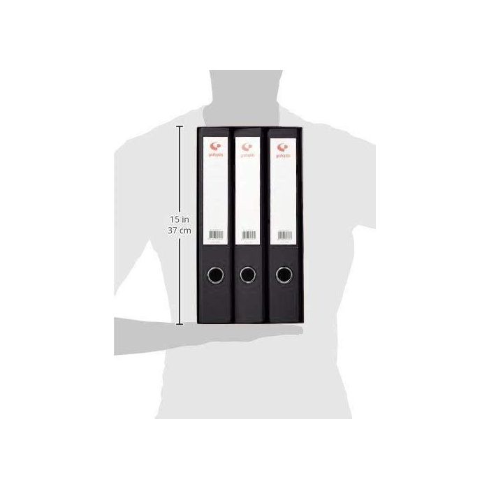 Grafoplás Archivador Palanca Folio Módulo 3 Carpetas 40 mm Lomo Negro 1