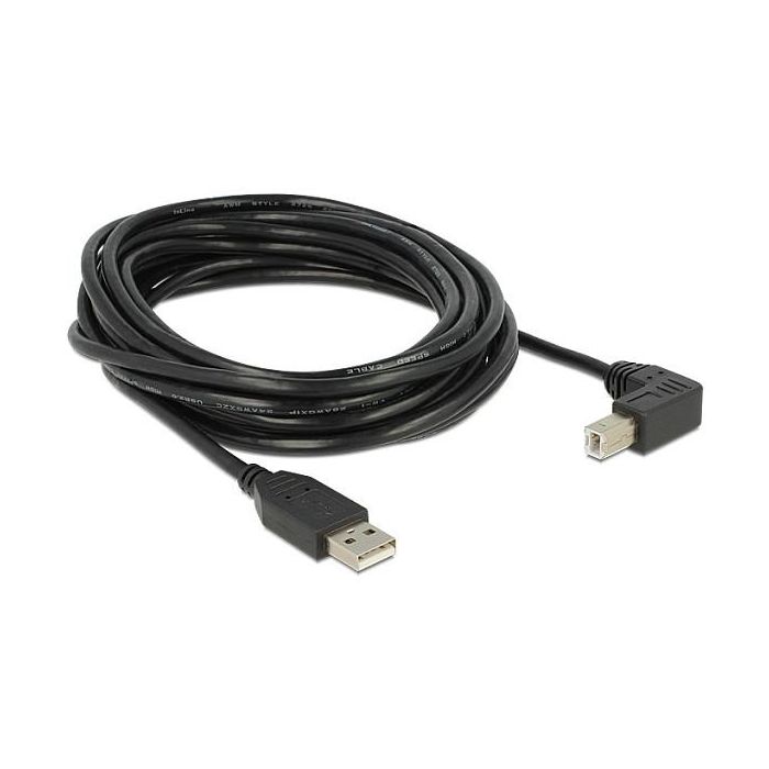 DeLOCK Cable USB 2.0 Macho A a Macho B en Ángulo, 5 Metros, Negro - 480 Mbit/s 1 DeLOCK Cable USB 2.0 Macho A a Macho B en Ángulo, 5 Metros, Negro - 480 Mbit/s 1