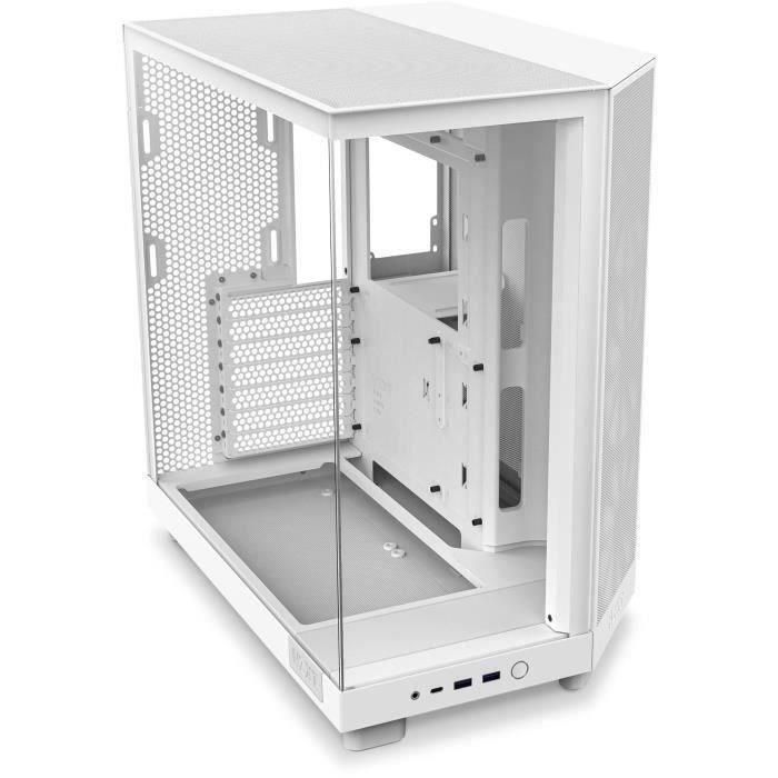NZXT H6 Air Flow Midi Torre PC Blanco con 3 Ventiladores 120mm, Soporte ATX/microATX/Mini-ITX, Vidrio Templado - CC-H61FW-R1