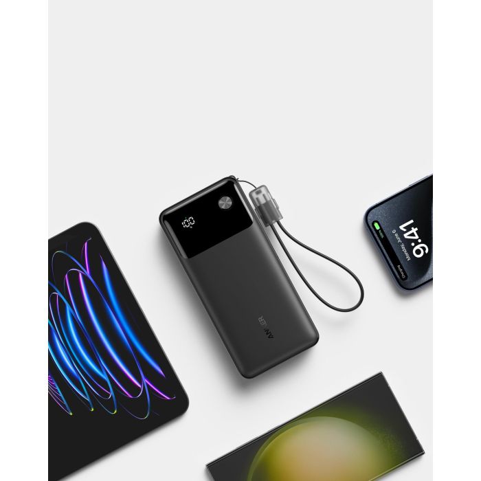 Anker A1384G11 PowerBank 20.000 mAh 30W, 1x USB-A, 2x USB-C, Cable USB-C incluido, Negro 3
