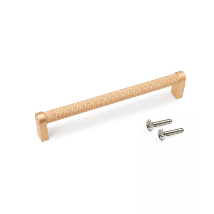 Emuca Lote de 5 tiradores para mueble Bergen, L173mm, intereje 160mm, Aluminio, Pintado oro 3