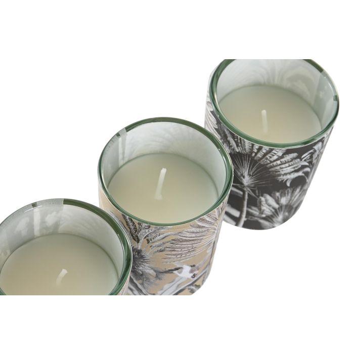 DKD Home Decor Vela Tropical Set de 3 Velas de Cera Beige, Negro y Marrón Surtidas 5x5x6 cm 45 gr 3