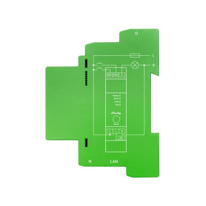 Shelly Pro Dimmer 1PM Regulador de Intensidad para LED/Bombilla con WLAN, LAN, BT, Montaje en Carril DIN 1