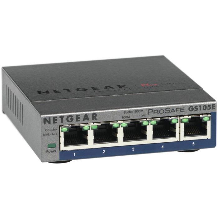 Switch de Sobremesa Netgear GS105E-200PES 5P Gigabit RJ45 2 Switch de Sobremesa Netgear GS105E-200PES 5P Gigabit RJ45 2