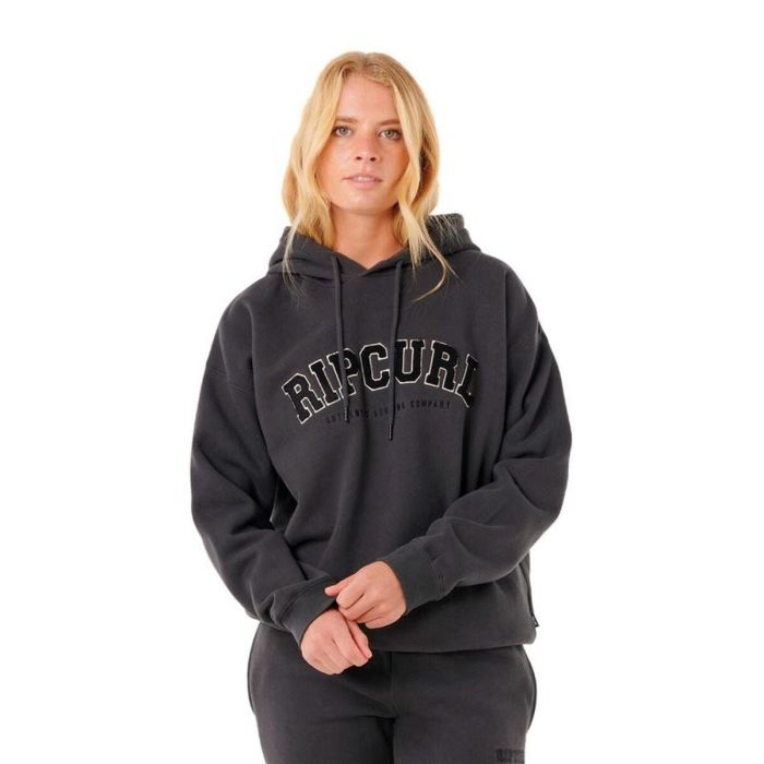Sudadera con Capucha Mujer Rip Curl Varsity Hoodie Negro 0 Sudadera con Capucha Mujer Rip Curl Varsity Hoodie Negro 0