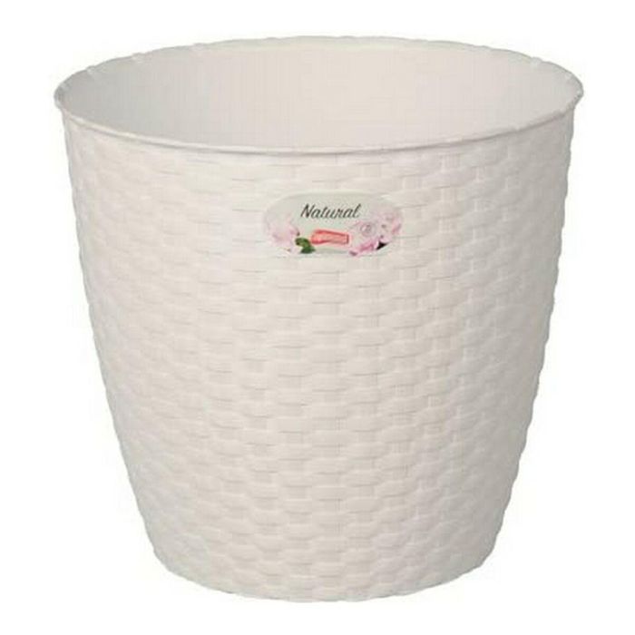 Stefanplast Maceta Natural Interior/Exterior Blanco 14 cm de diámetro 14x13x14 cm (12 Unidades)