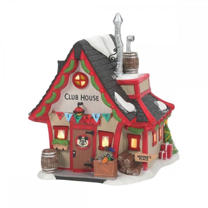 Enesco Figura Decorativa Disney Mickey & Minnie Club House - 8 cm, Resina, Pintada a Mano