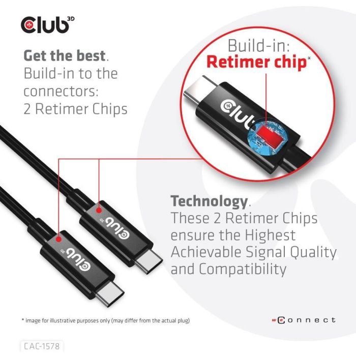 Club3D Kabel USB 4 Typ C PD 240W / 8K / 40Gbps 2m St/St 3 Club3D Kabel USB 4 Typ C PD 240W / 8K / 40Gbps 2m St/St 3