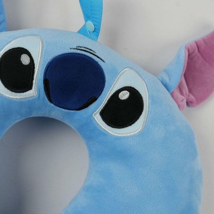 Cerdá Cojín de Viaje Stitch con Aplicaciones para Niños, Edad Mínima 3 Años, Color Azul 2